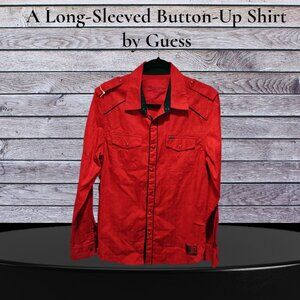 A Long-Sleeved Button-Up Shirt by Guess